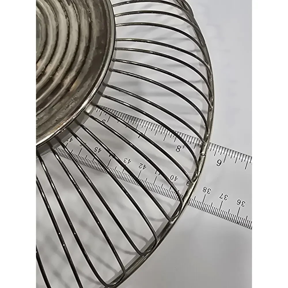Mid-Century Modern Style Oval Silver Open Loop Wire Fruit Bread Basket Retro MCM